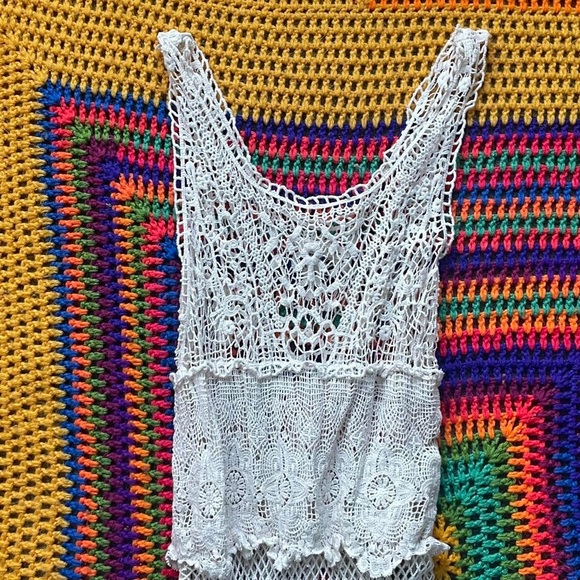 Cream Crochet Mini Dress ✨ - Picture 3 of 7